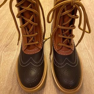 New Chloé Franne leather two tone wing tip boots 36 EU 6 US